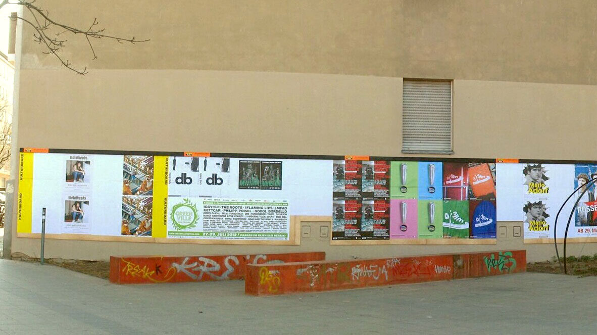 Werbefläche für Außenwerbung nach Graffiti-Entfernung